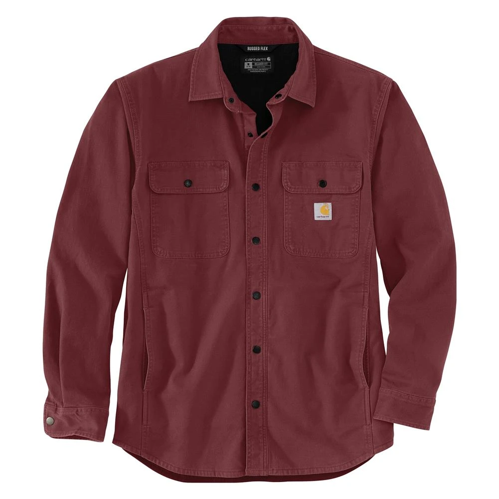 Men's Carhartt Rugged Flex Relaxed Fit Canvas Fleece-Lined Shirt Jac 8 Men's Carhartt Rugged Flex Relaxed Fit Canvas Fleece-Lined Shirt Jac - Image 8