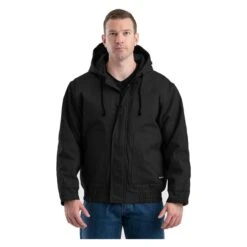 Men's Berne Workwear Flame Resistant Duck Hooded Jacket -Hardwear Hub Sales 0 650 berne workwear flame resistant duck hooded jacket black