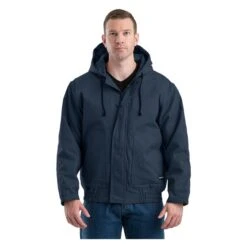Men's Berne Workwear Flame Resistant Duck Hooded Jacket -Hardwear Hub Sales 0 650 berne workwear flame resistant duck hooded jacket navy