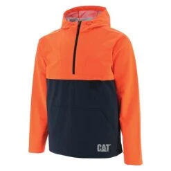 Men's CAT Trade Packable Anorak -Hardwear Hub Sales 0 650 cat trade packable anorak hi vis orange