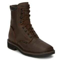 Men's Justin Original Work Boots 8" Driller Square Toe Composite Toe Waterproof