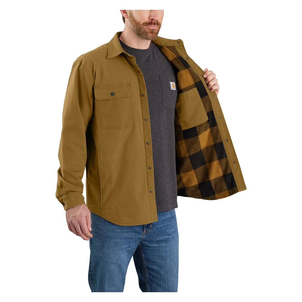 Men's Carhartt Rugged Flex Relaxed Fit Canvas Fleece-Lined Shirt Jac 5 Men's Carhartt Rugged Flex Relaxed Fit Canvas Fleece-Lined Shirt Jac - Image 5