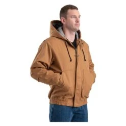 Men's Berne Workwear Flame Resistant Duck Hooded Jacket -Hardwear Hub Sales 1 650 berne workwear flame resistant duck hooded jacket brown