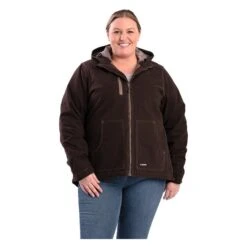 Women's Berne Workwear Modern Hooded Jacket -Hardwear Hub Sales 2 650 berne workwear modern hooded jacket dark brown
