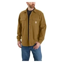 Men's Carhartt Rugged Flex Relaxed Fit Canvas Fleece-Lined Shirt Jac 14 Men's Carhartt Rugged Flex Relaxed Fit Canvas Fleece-Lined Shirt Jac -Hardwear Hub Sales 3 1001 carhartt rugged flex relaxed fit canvas fleece lined shirt jac oak brown