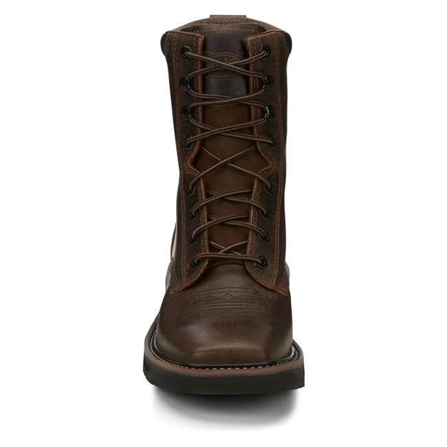 Men's Justin Original Work Boots 8" Pulley Square Toe 4 Men's Justin Original Work Boots 8" Pulley Square Toe - Image 4