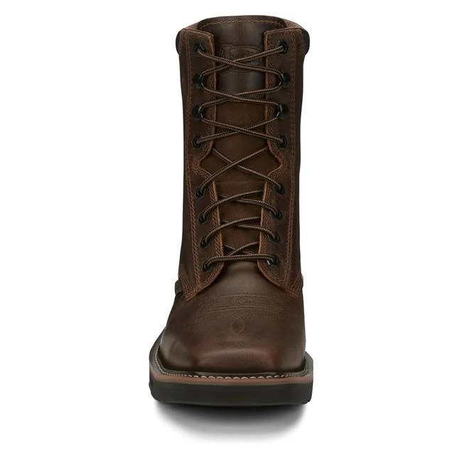 Men's Justin Original Work Boots 8" Pulley Square Toe Steel Toe 4 Men's Justin Original Work Boots 8" Pulley Square Toe Steel Toe - Image 4