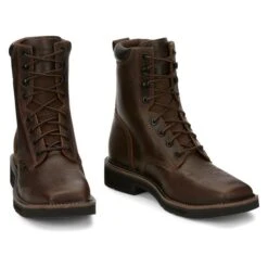 Men's Justin Original Work Boots 8" Pulley Square Toe Steel Toe 14 Men's Justin Original Work Boots 8" Pulley Square Toe Steel Toe -Hardwear Hub Sales 6 650 justin original work boots 8 pulley square toe steel toe rugged tan