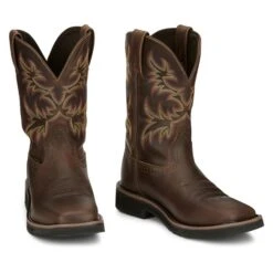 Men's Justin Original Work Boots 11" Driller Square Toe Waterproof -Hardwear Hub Sales 7 650 justin original work boots 11 driller square toe waterproof rugged tan